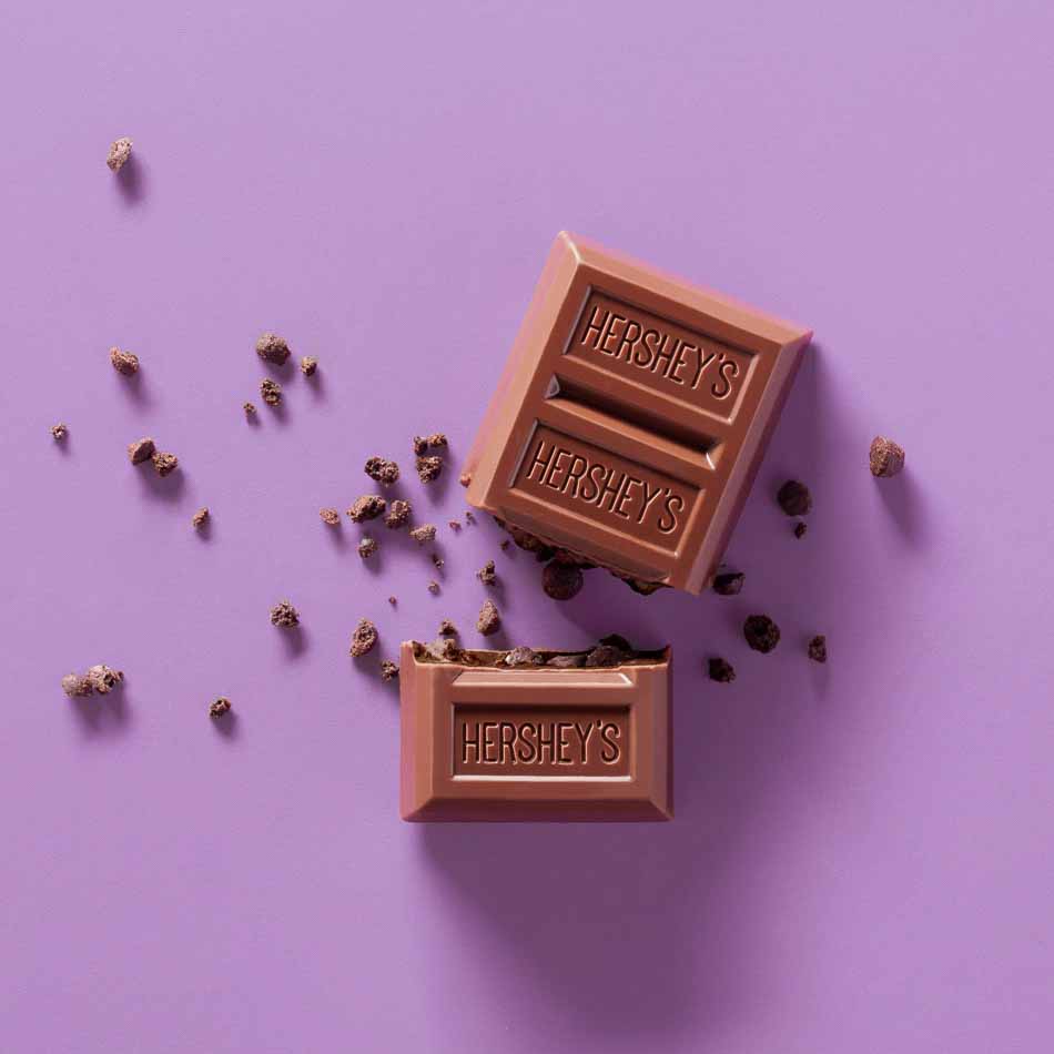 Hershey's Cookey Layer Crunch chocolate food product photo | Product Photography | Shot in Boulder, Colorado for Crispin Porter + Bogusky