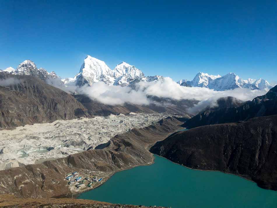 Gokyo town and valley from the top of Gokyo Ri Mountain | Travel Photography | Nature photography